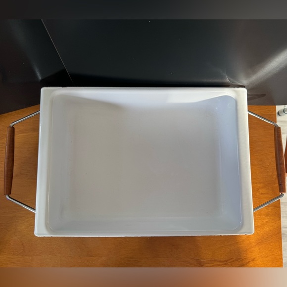 MCM Vintage Cathrineholm Lotus Casserole Baking Dish & Stand avocado green - Picture 3 of 14